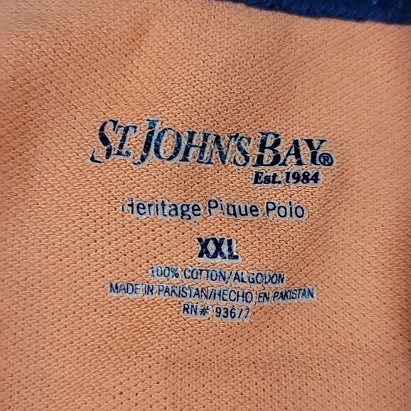 Coral St. JOHN'S BAY Herotage Pique Polo sz XXL - Picture 4 of 4